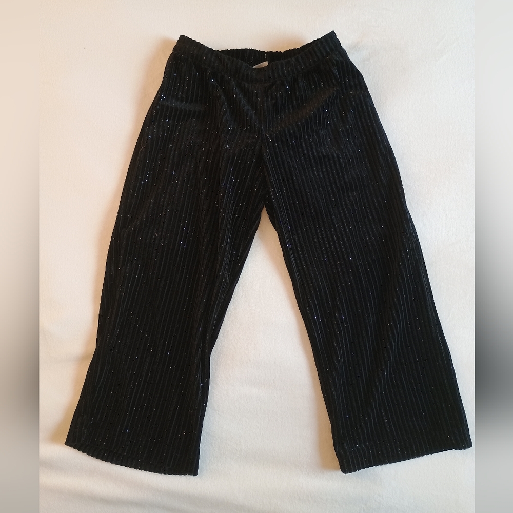 Genuin Kids Oshkosh 5T Stripped Black Velvet Sparkle Pants